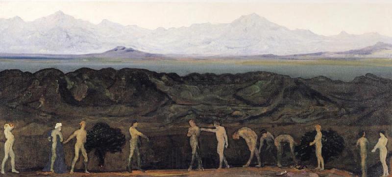Davies Arthur Bowen Line of Mountaints France oil painting art